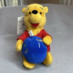 Hanukkah Pooh Winnie The Pooh Disney Store Bean Bag 8" Plush Dreidel Top